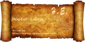 Hopfer Edina névjegykártya